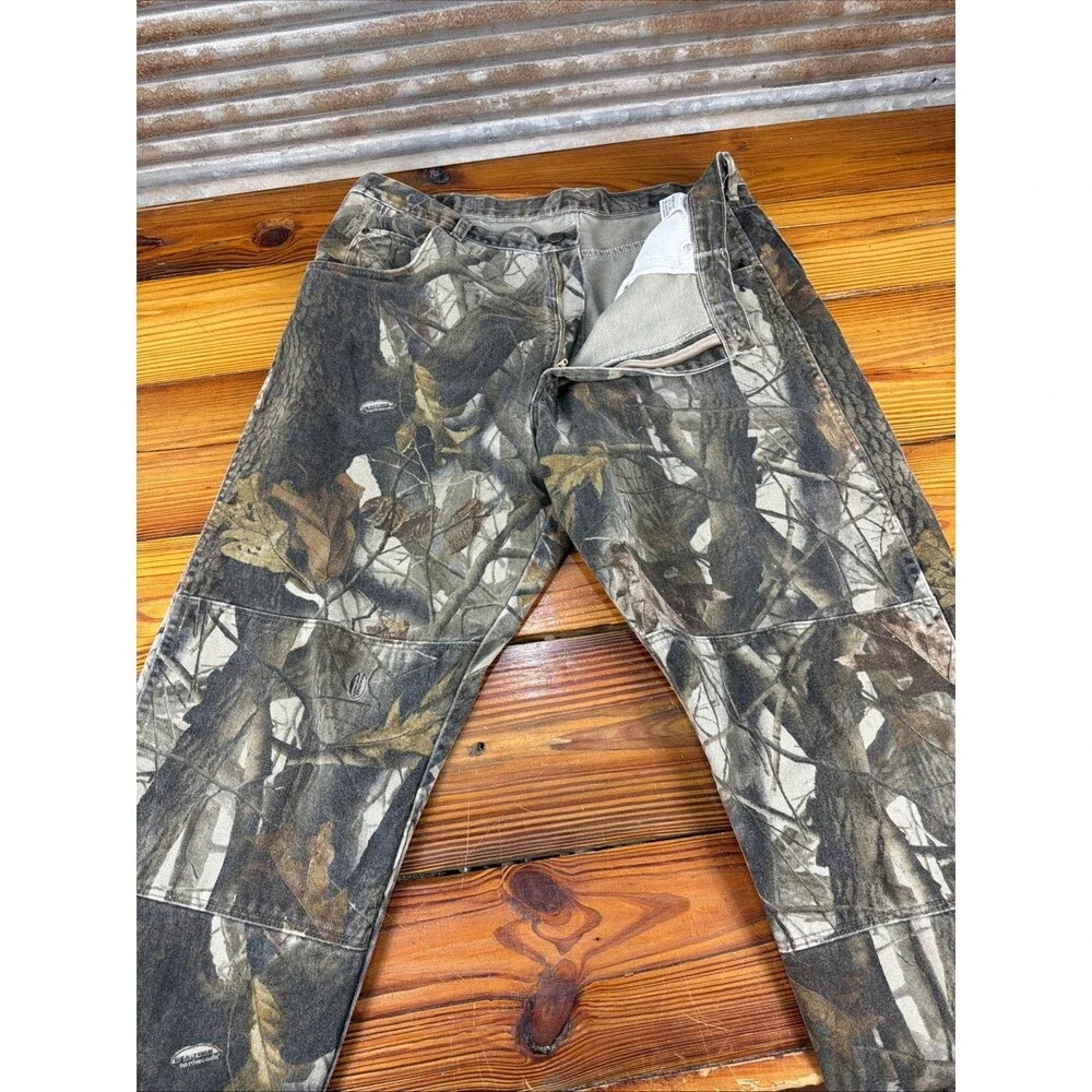 Vintage 90s Wrangler Real Tree Camo Pants Double Knee Straight Leg Men’s 40x30